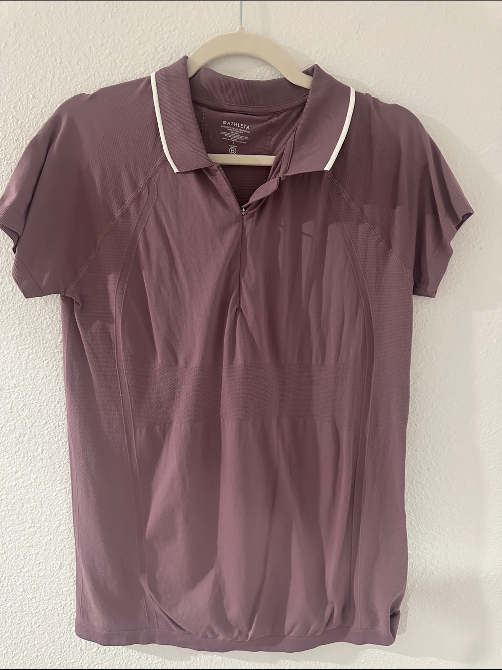 Athleta Women's Plum Polo with White Trim